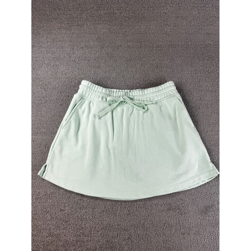 Athleisure Skort Green Womens Large Active Lounge Pockets Drawstring Soft Cotton